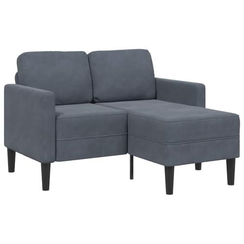 vidaXL Sofá de 2 plazas con Chaise Longue en Forma L Gris Oscuro 125cm
