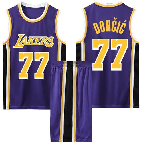 ABRTJCL Camiseta Baloncesto Hombre y Niño 2 Piezas, Equipación Baloncesto Hombre y Niño Sin Mangas Morado 3XL