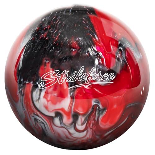 KR Strikeforce Bola de bolos de poliéster sin perforar, color rojo, negro y blanco, 13 libras