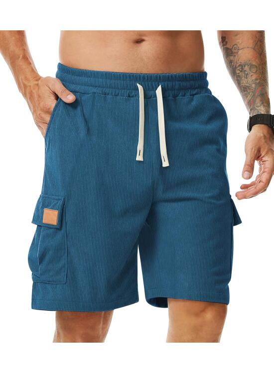 Comilaka Hombre Pantalones Cortos Casual Bermudas con Bolsillos Shorts Pana Deportivos