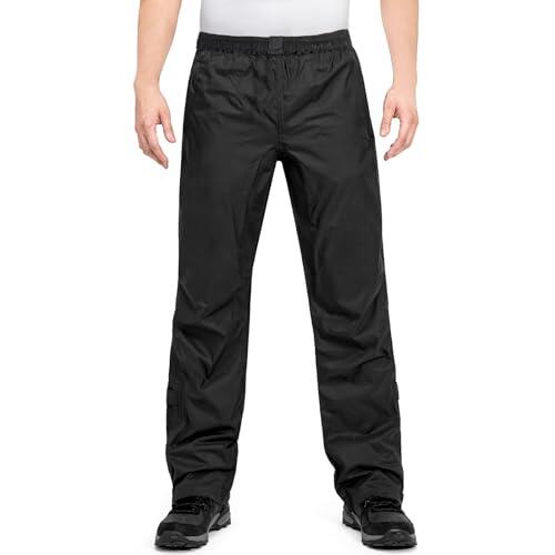 YYTECH Pantalones Impermeables y Transpirables para Hombre, Ligeros, Plegables para Actividades al Aire Libre como Senderismo, Camping, Golf y Pesca, Color Negro, Talla XL