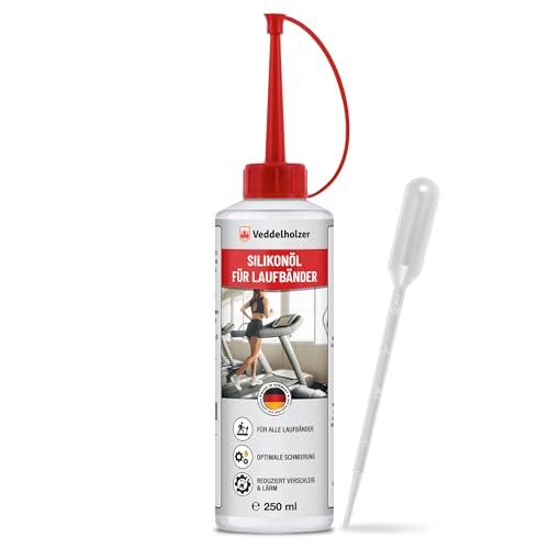 Veddelholzer 250 ml 100% aceite de silicona puro para cinta de correr con tapón dosificador y pipeta – Aceite universal para Cross Trainer, Spinning Bike y otros