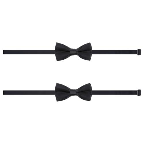Yolev 2 Piezas Pajaritas para Niños Pajaritas de Satén Ajustables para Bebés Preatadas Clásicas para Bodas y Fiestas de Cumpleaños Accesorios de Vestir para Niños (Negro)