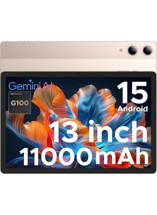 DOOGEE Tab E3 Pro Tablet 13 Pulgadas, 32GB RAM+ 256GB ROM/2TB Tablet Android 15, Helio G100, Tablets Gaming 4G Dual SIM+WiFi 5G, 11000mAh/Gemini AI/13MP+8MP/GPS/OTG/Face ID/4 Altavoces Tableta Grande
