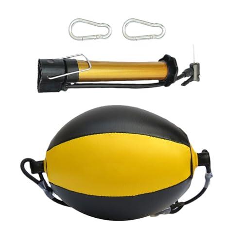 Boxeo de Bolsa de Doble Extremo, Saco de Boxeo de Doble Extremo | Bolso de Boxeo Ajustable Flex de Cuero PU,Incluye Aguja, Camioneros, Diadema de Pelota refleja, Equipo de Boxeo para Entrenar en casa