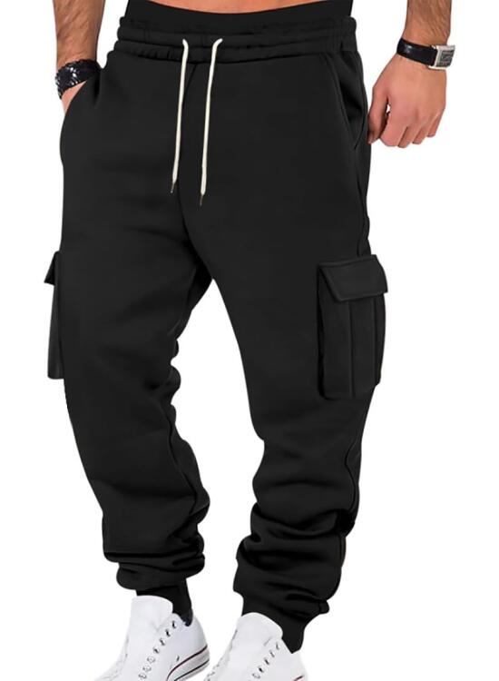 WINKEEY Pantalones Hombre de Bolsillos Múltiple Color Sólido Pantalones Chandal Hombres de Cordón Cómodas Suaves Duraderas Casual Jogger Hombre