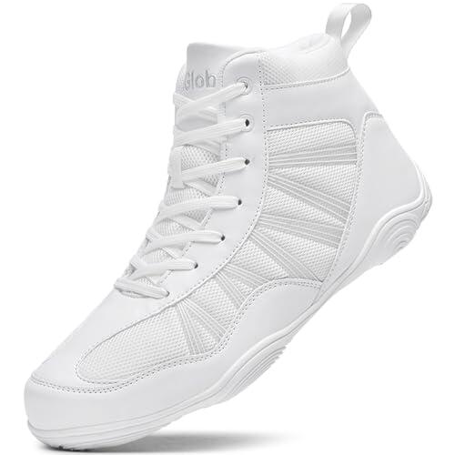 situkeke Zapatos de Boxeo para Hombres Antideslizantes Zapatillas de Lucha Libre Zapatos de Lucha Profesional Deportivos Ligeros Unisex Blanco 43 EU