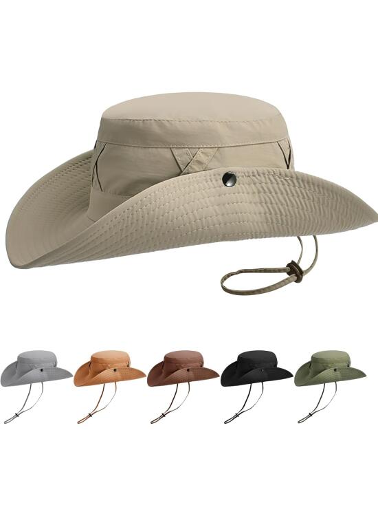 Protección UV Sombrero de Pescador Impermeable, Unisex ala Ancha Plegable Transpirable Gorro de Sol Gorro Sombrero de Pesca Cubo para Hombres Mujeres al Aire Libre Camping Senderismo Caza Pesca