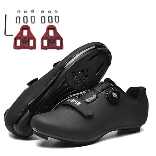 Fansu Zapatillas de Ciclismo Carretera, con Calas Delta, Zapatillas Ciclismo Hombre Compatibles con Look SPD SPD-SL Delta Lock, Zapatillas para Bicicleta de Interior Exteriores
