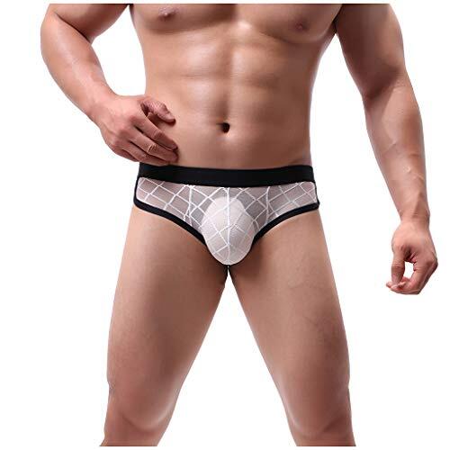 Ropa interior sexy ropa interior para hombres de cintura baja conjunto de lencería ligueros, Blanco, XXL