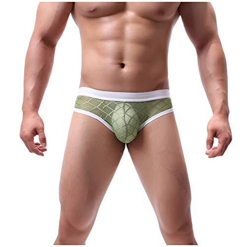 Ropa interior sexy ropa interior para hombres de cintura baja conjunto de lencería ligueros, verde, M