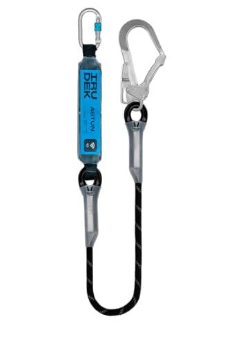 Irudek ASTUN I 100HSS – Absorbedor de energía con cuerda de poliéster de 100 cm, conectores de acero Steelsafe 981 y 39, impacto <6 kN, capacidad 140 kg, chip NFC Ready, EN 355 / EN 362