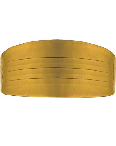 KGDUYC 1pcs ají de satin Negro para Hombre, fajín para Esmoquin, Camisa de Traje de FRAC, Banda Ajustable, cummerbund, Cinturón de caballero (Dorado)