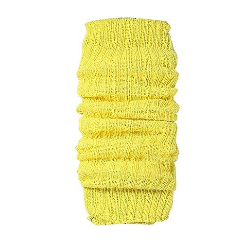 Calentadores de Piernas para Mujer Calentadores de Punto de Colores Fluorescentes Calcetines Acanalados Calentadores de Rodilla Accesorios de Fiesta de Baile Calentadores para Mujeres y Niñas