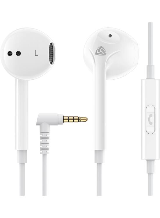 Ludos Zenith Auriculares In Ear con Cable y Microfono, 2 Años de Garantía, Auricular con Jack, Cascos Musica con Graves Potentes, para iPhone, iPad, Samsung, Xiaomi, Huawei, Gaming - Blanco