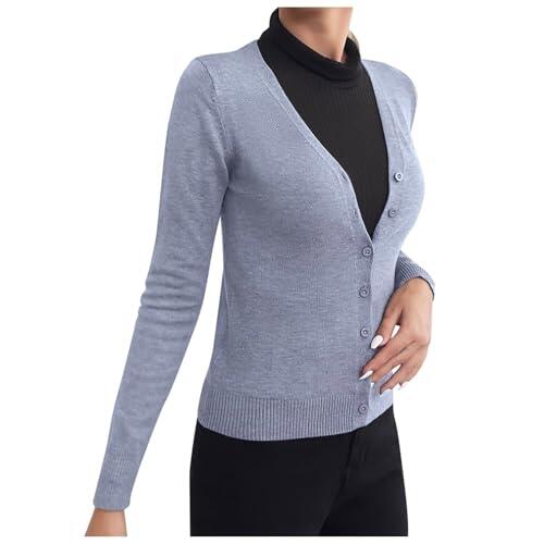 Cárdigan de punto de seda de hielo para mujer, camisa suelta con bloque solar con falda, abrigo corto y delgado, top largo para mujer, Gris claro., S