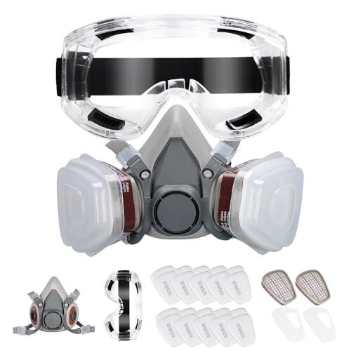Máscara Respiratoria silicona con gafas Reciclable, Pintura e Impresión 3D