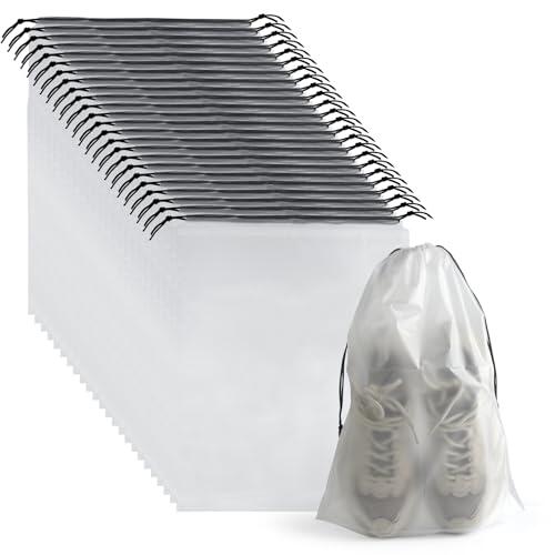26 Bolsas PLULON para Zapatos de Viaje, Transparentes con Cordón, Impermeables y Antipolvo, Organizador de Calzado para Hombres y Mujeres, Accesorios de Viaje Esenciales