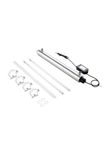 VEVOR 25 W Purificador de Agua Ultravioleta, 6 GPM, Filtro Purificador de Agua Ultravioleta Versátil para Toda la Casa con Carcasa de Acero Inoxidable, Funda de Cuarzo Apto para Ducha, Bebida