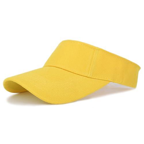 Gorra de sol para niños de 4 a 10 años, gorra de verano para deportes de playa, gorra ajustable para golf, tenis, visera solar, amarillo, Talla única