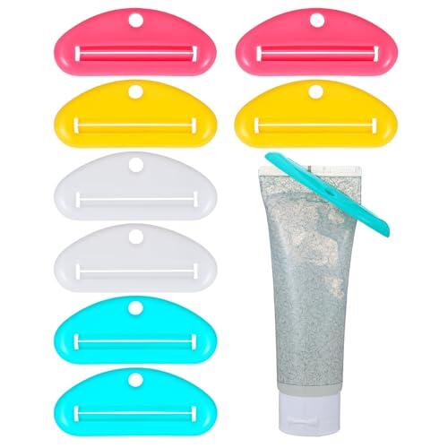 8 unidades exprimidor de tubos, exprimidor de tubos de plástico, exprimidor de tubos para todos los tubos para pasta de dientes, crema, cosméticos, accesorios de baño, 8,8 x 3,7 x 0,6 cm