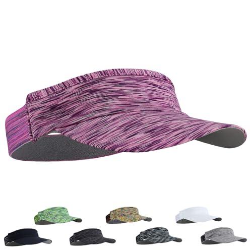 LUKIUP Sombrero para El Sol De Secado RáPido, Unisex, con Visera Ultraligera, Ultraligero Y Muy Transpirable, con EláStico Fresco, Adecuado para Una Variedad De Deportes(Rayas moradas)