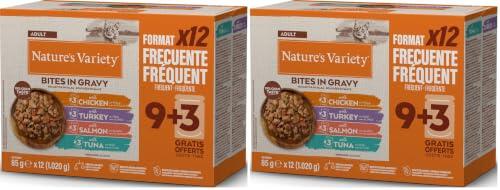 Nature's Variety Bocaditos en Salsa Comida Húmeda para Gatos Cajita Multisabor, 12 x 85 g (Paquete de 2)