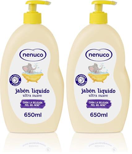 Nenuco Jabón Líquido Ultra Suave, con Aloe Vera, para Cuerpo y Cabello, 650 ml (Paquete de 2)