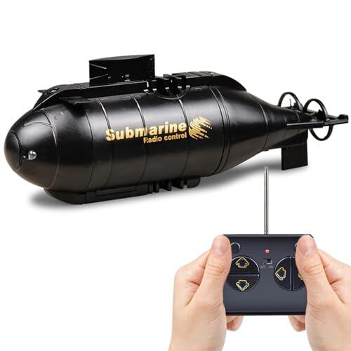 HUAJUN Mini Submarino Teledirigido Barco Juguete con Luces LED 6 Canales