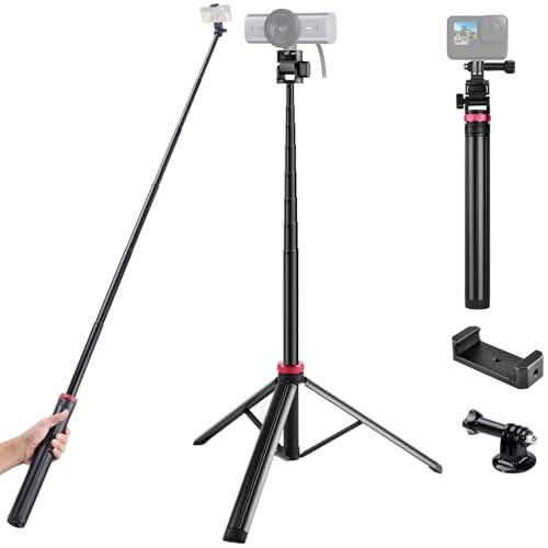 Soporte de trípode de piso para cámara web Logitech C920/MX Brio 4K/C922/C930/Brio 500/Brio Pro 4K/StreamCam Webcams/iPhone 16 15 14 13 y Samsung Smartphone y cámaras de acción