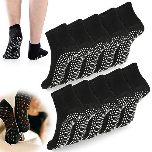 Siepificius 5 calcetines negros antideslizantes y pegajosos, cómodos, transpirables, accesorio para yoga, pilates, barra, entrenamiento, 5 unidades, Multicolor, 20