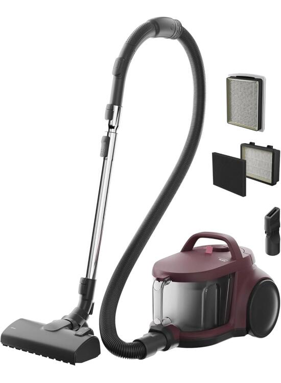 AEG Aspiradora de Trineo Sin Bolsa AL51C1DRF, 1000W, Filtro HEPA, 78dB, Capacidad 2 L, Radio de Acción 9m, Ideal Suelos Duros y Alfombras, Rojo