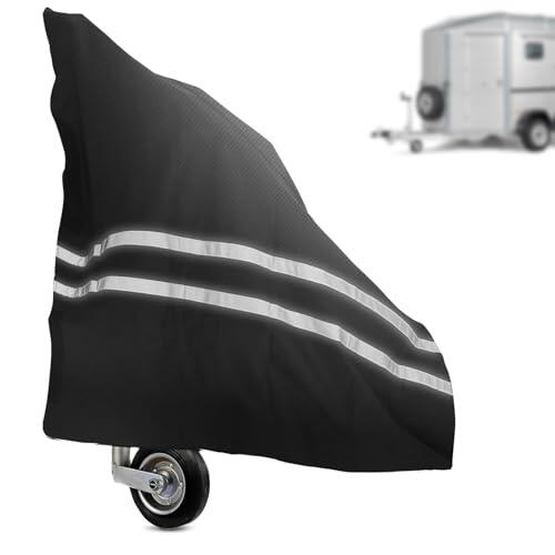 Cubierta para enganche de caballos, accesorio para remolque de caballos, resistente a los rayos UV 600D, resistente al agua con bandas reflectantes, cubierta gruesa grande para todo tipo de remolques