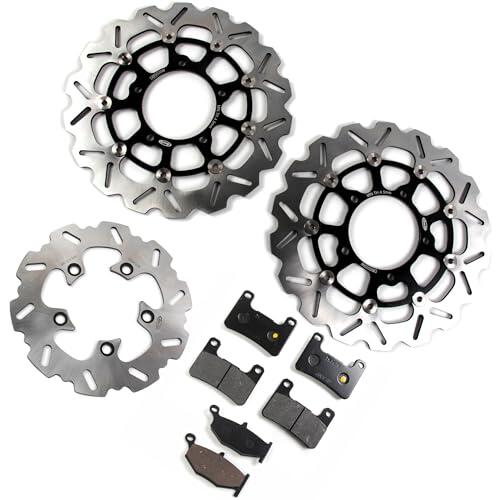 Discos de Freno Delanteros Traseros Discos Rotores y Pastillas para Suzuki GSXR 600 750 K6 K7 2006-2007/ GSXR 1000 K7 K8 2007-2008 GSX R600 R750 R1000 Accesorios para motos Negro