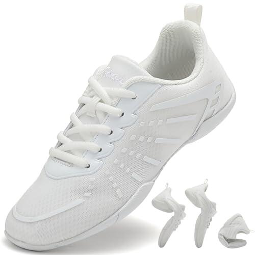 Kvwqoty Zapatos de Porrista para Mujer Cheer Zapatillas Cheerleader Cheerleading Niña Yoga Entrenamiento Danza Caminar Gimnasia Deportes al Aire Libre Blanco 37