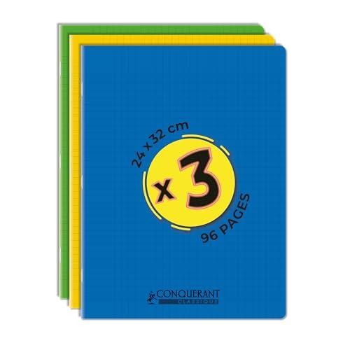 Organización y durabilidad para el estudio: Pack de 3 cuadernos Conquérant