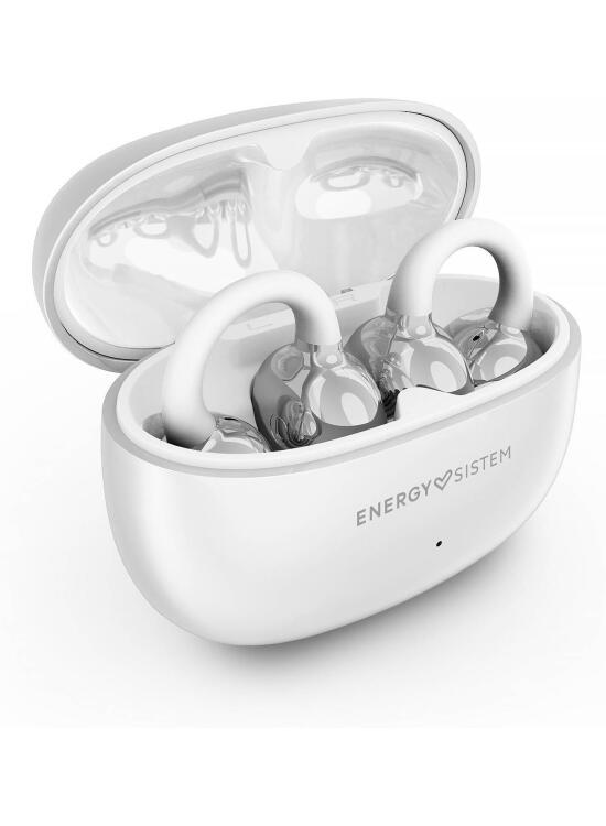 Energy Sistem Chicpods - Auriculares Bluetooth inalámbricos Open Sound - 23H batería, cancelación de Ruido en Llamadas, IPX4 Resistentes al Agua, cómodos y Flexibles (Blanco)