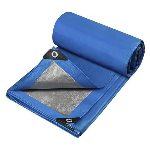 Lona Impermeable para Exterior, Multiusos, 6 x 6 m (Varios Tamaños), Esquinas Reforzadas, Ojales de Aluminio, Color Azul, TBS032