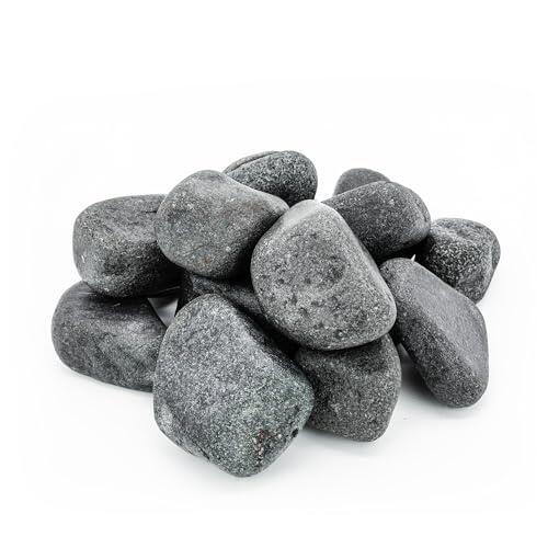 Sauflex Piedras de Sauna 15 kg – Olivine-Diabase redondeadas 5-10 cm, ideales para estufa de sauna eléctrica e infusión