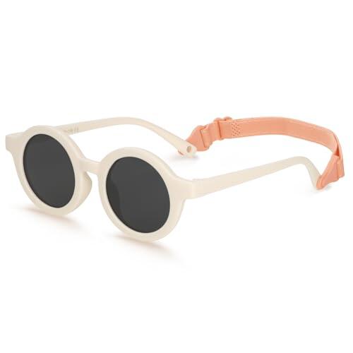BTHRORO Gafas de sol para Bebé Polarizadas, Flexible Gafas Sol UV400 Protección con Correa Ajustable para Niñas y Niños de 0 a 24 meses