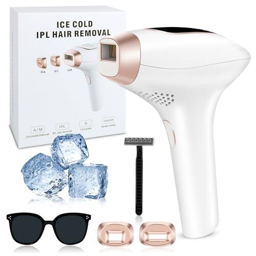 BUTBU 3 en 1 Depiladora Laser IPL con Mode HR/RA/SC, 999999 Flashes, 9 Nivel de Energía, Depiladora de Luz Pulsada IPL con Función de Enfriamiento, para Piernas, Bikini, Axilas, Cara, Cuerpo