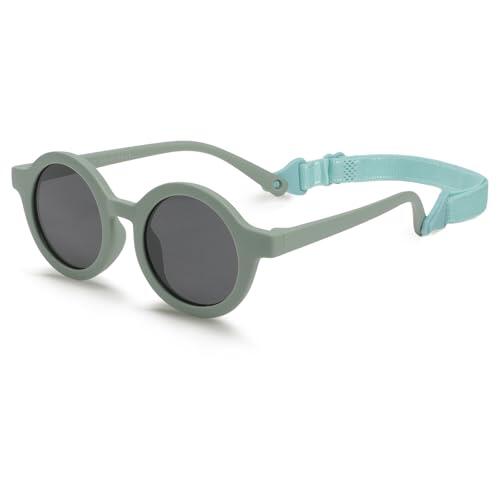 BTHRORO Gafas de sol para Bebé Polarizadas, Flexible Gafas Sol UV400 Protección con Correa Ajustable para Niñas y Niños de 0 a 24 meses