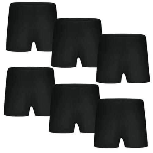 AOOWU Pantalones Corto de Danza para Niñas, 6 Piezas Pantalones Cortos de Ballet para Niños, Short Pantalones de Gimnasia Ballet Niños con Cintura Elástica para 5-6 Años (130CM)