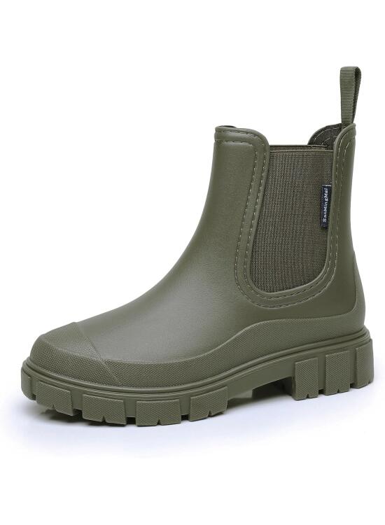 DRECAGE Botas de Agua Mujer Chelsea Lluvia Botines Impermeable Antideslizante Wellington Botas Jardín Trabajo Boots