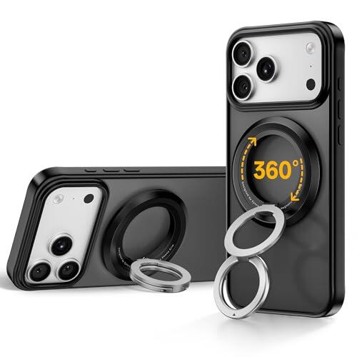 ​SYNCWIRE Soporte de Anillo Magnético para MagSafe – Rotación de 360°, Agarre de Teléfono Móvil de Doble Cara Compatible con iPhone 17 16 15 14 13 12 Pro MAX Android Accesorios MagSafe
