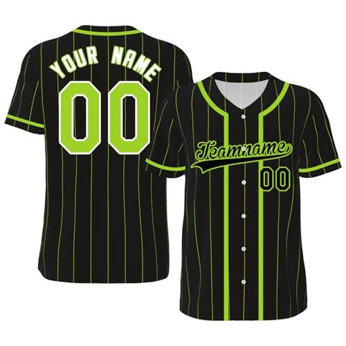 JLSKCN Camiseta de béisbol Personalizada para Hombres, Mujeres y niños, Personalizado Nombre Número de Camisas de Béisbol Camisa de Botones para Hombres/Mujeres/Jóvenes S-7XL