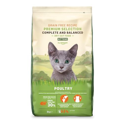 by Amazon Comida Completa para Gatos con Receta sin Granos, Gatito, con Pollo Fresco, 3 kg
