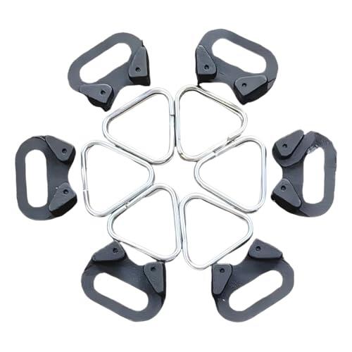 AOEVUIR 6 anillas para cámara con gancho triángulo dividido y tapa protectora de plástico Compatible con telémetro DSLR sin espejo