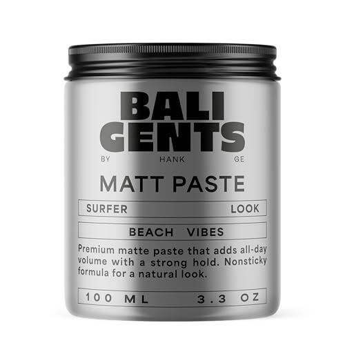 BALI Gents - Pasta de peinado para hombres con agarre fuerte y acabado mate, crema de peinado con cera de coco y candelilla, 100 ml