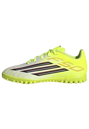 adidas Unisex niños F50 Club Turf Football Shoes Kids, Team Solar Yellow 2/Core Black/Lucid Red, 35 1/2 EU